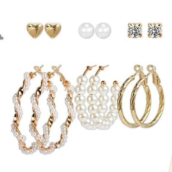 New 12 Pairs Earrings PLUS Free Sunglasses - Picture 3 of 5